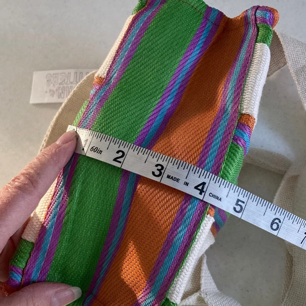 Urban Outfitters Green and Orange Striped Crossbody Bag - Picture 7 of 10